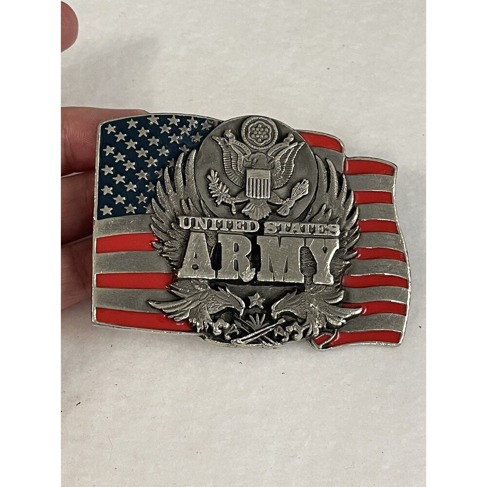 Siskiyou Colorized United States Army Pewter Belt Buckle Made in USA